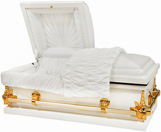 M-7927-HC-FS-42"   White Child's Casket/White Velvet Interior