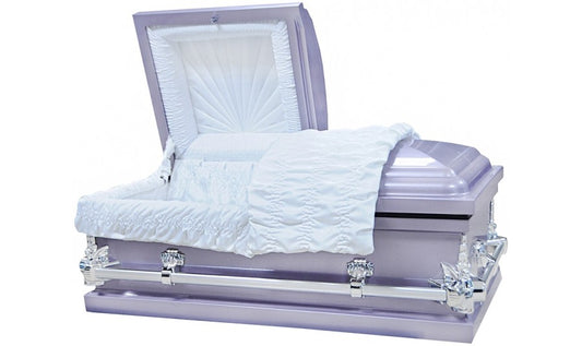 M-7930-HC-FS-43"  Lavender Child's Casket with White Interior
