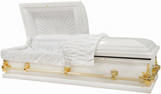 M-7934-HC-FS-55"    White Child's Casket with White Interior