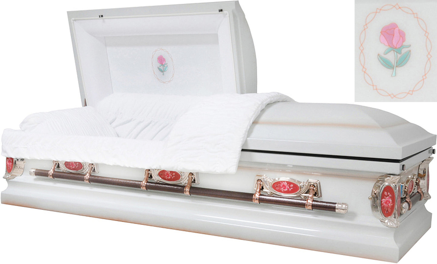M-8042-FS  18 gauge / Pearl Rose / Antique White / Rose Shaded Finish / Gold Hardware / Protective