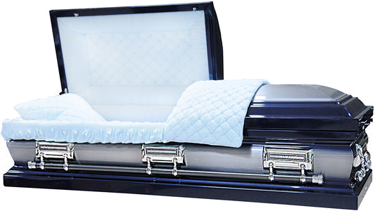M-8354-FS   Navy Blue / Natural Brush / Light Blue Velvet / Silver Hardware