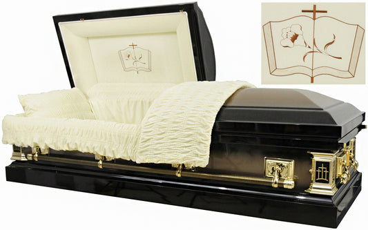 M-8366-FS  18ga / Steel Casket / Sunset Gold and Black