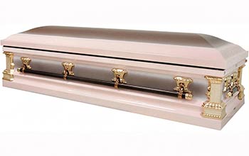 M-8432-FC-FS  Mother Casket/Full Couch with foot paner/18ga/Light Pink Velvet Interior