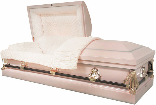 M-8503-FS   Pink w/Silver Accents/20g with seal/Pink Crepe/Silver Rose Hardware