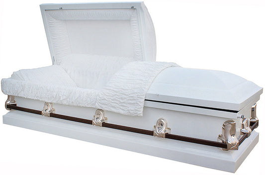 M-8540-FS  18 Gauge Steel Casket / White Velvet Interior