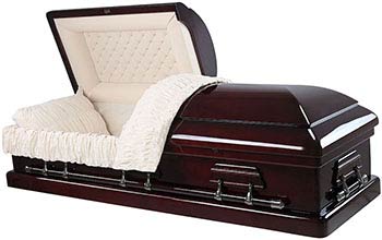 W-8572-FS   Solid Mahogany / High Gloss / Cream Velvet Interior / Dark Silver Hardware