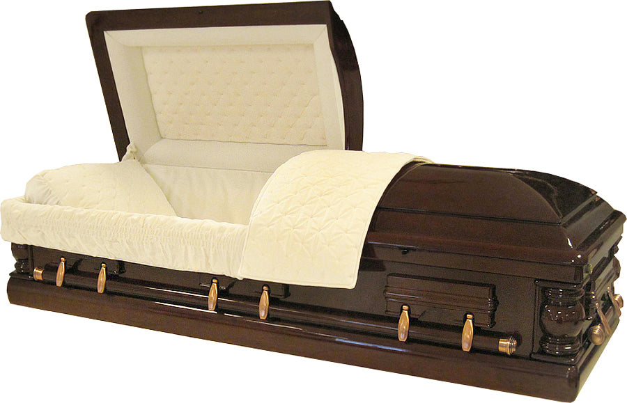 W-8620-FS   Veneer Cherry Wood / Cream Velvet Interior / High Gloss