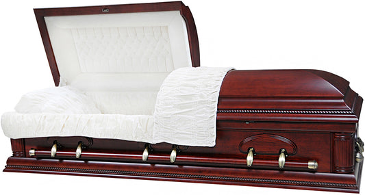 W-8786-FS   Solid Poplar Casket / Cream Velvet / Matte Finish