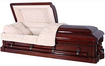 W-8900-FS   Nancy Reagan / Solid Mahogany Casket / Almond Velvet