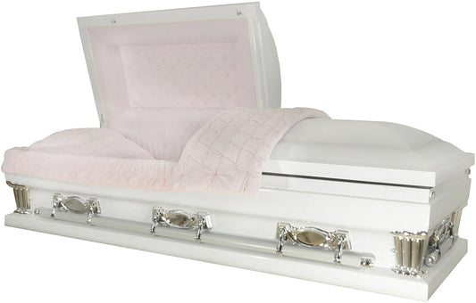 M-9411X-29-FS   Oversized / White w/ Silver Accent / Light Pink Velvet
