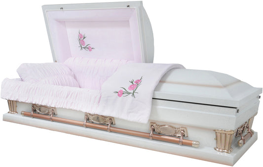 M-9412X-29-FS  Primrose Casket / Light Pink Velvet / Swing bar / 28" inside / 29" outside