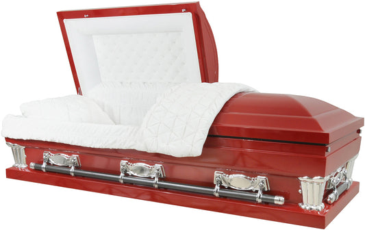 M-9423X-29-FS  Oversized / Red Casket / White Velvet / Swing bar