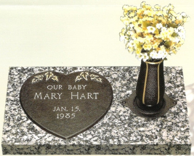 CHILD Bronze over granite with vase Call for pricing