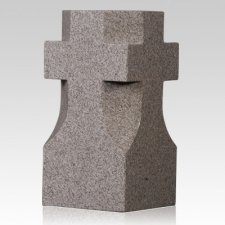 GRAY GRANITE CROSS VASE