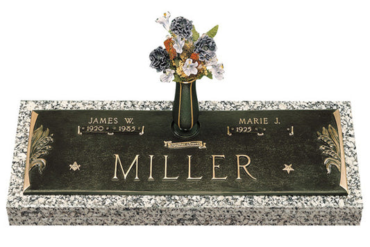 C-GB33 V1 Lilly of the Valley Companion Bronze over Granite marker