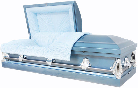 M-8507-FS  (With Seal) Lt Blue w/Silver Accents/20g/Lt Blue Crepe/Silver Hardware