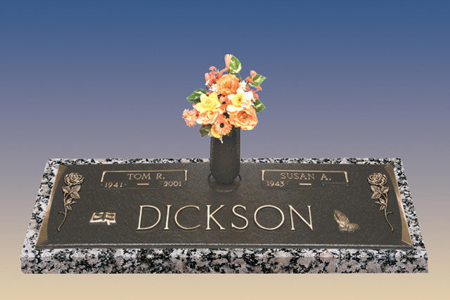C-GB43-V1 Tea Rose Design/Bronze over Granite marker