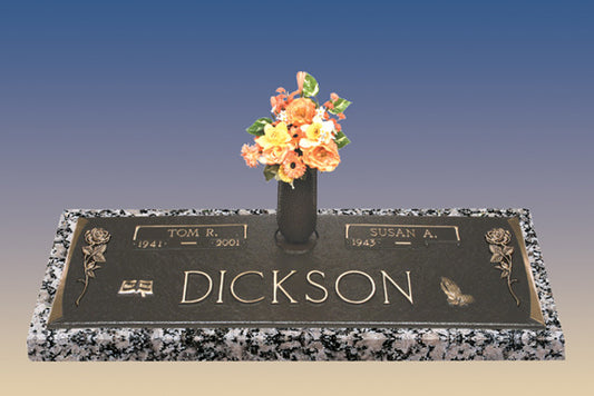C-GB43-V1 Tea Rose Design/Bronze over Granite marker