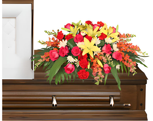 IN LOVING MEMORY CASKET SPRAY