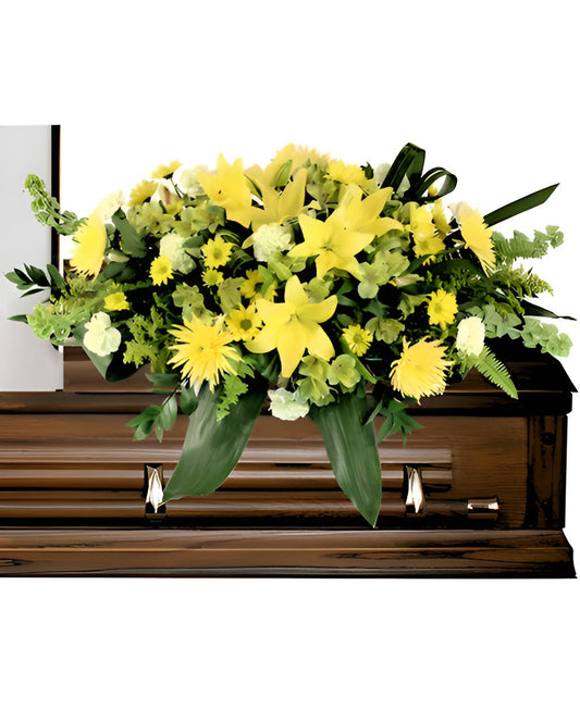 MOURNING SUNSHINE CASKET SPRAY