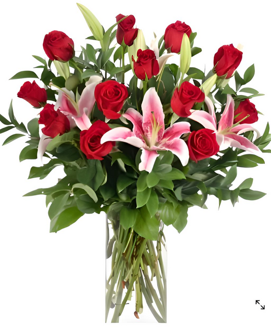 WOW THEM WITH ROSES AND STAR GAZERS